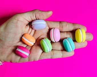 Macaroon Cookie Shoe Charm - Various Colors Half Cookie Snack Hot Pink Yellow Pink Turquoise Purple Green Orange Easter Charms Easter Spring