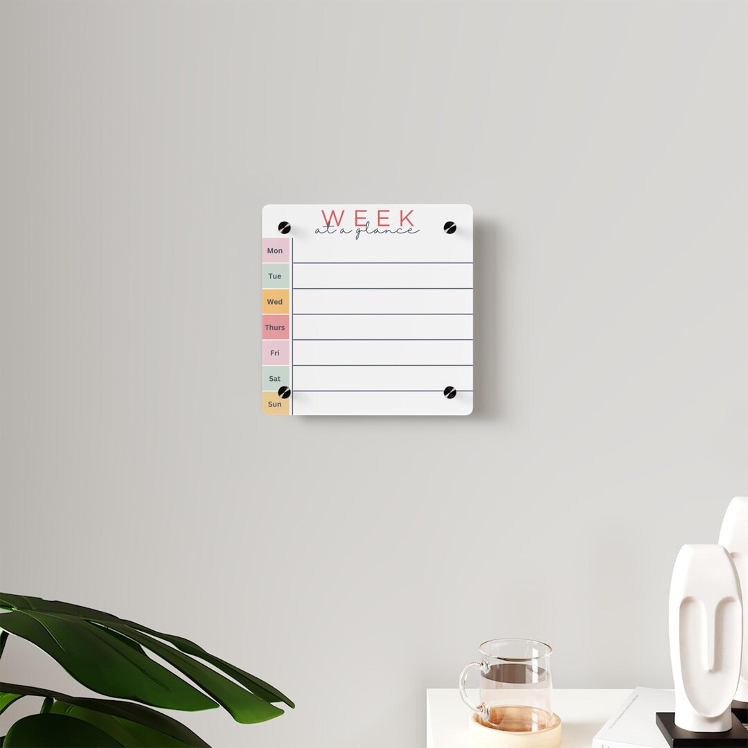 Weekly Planner, Acrylic Wall Decor, Weekly Organization Decor ...