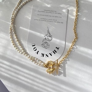 Half Pearl Half Chain Necklace Tiny Pearl Necklace Baroque Pearl Necklace Toggle Necklace Wedding Necklace Bridal Necklace Bridesmaid Gift