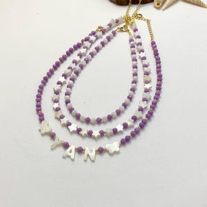 Kid Purple Necklace Kid Crystal Necklace Girl Necklace Toddler Necklace Baby Necklace Handmade Necklace for Kids Birthday Gift Kid Necklace