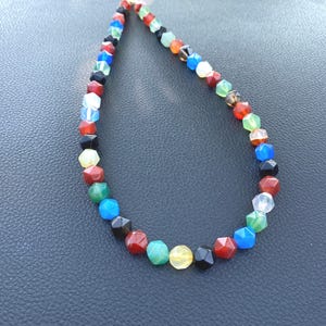 Natural Agate Stone Necklace Multicolor Agate Stone Necklace Multicolour Necklace Summer Necklace Energy Necklace Agate Valentines Gift