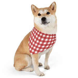 Hunde Bandana Halsband Red Gingham Bild 1