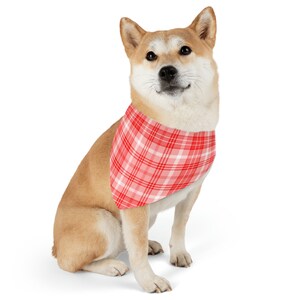 Pet Bandana Collar Red Plaid image 1