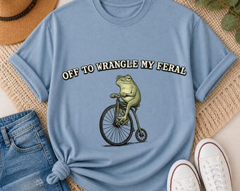Off to Wranglin’ My Feral Grandkids PNG, Funny Grandma Retro Design, Cottagecore Frogcore Nana Gift, Mimi Mother’s Day (Digital Download)