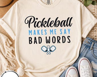 Funny Pickleball PNG, Pickleball Makes Me Say Bad Words Design, Retro Pickleball Player Graphic,Pickleball Gift For Womem, Digital Download