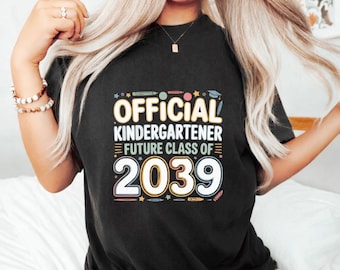 Official Kindergartener Future Class Of 2039 PNG, First Day School Design, Student Milestone Celebration Clipart, Kids Graduation Quote