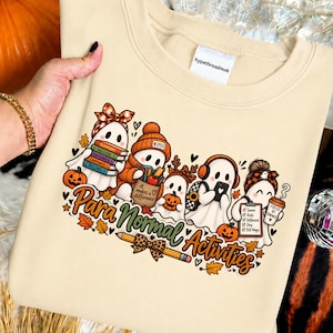 Activités paranormales PNG, Halloween pour les enseignants spécialisés, Sublimation d'automne avec des fantômes amusants, Enseignant en éducation spécialisée PNG, Clipart de fantôme d'Halloween