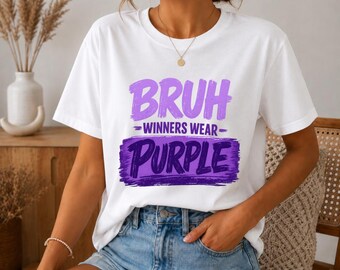 Bruh Winners Wear Purple PNG | Field Day Design | Purple Team Spirit | School Sports Day | Sarcastic Typography Shirt Design (PNG file)