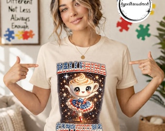 Italian Brainrot PNG, Ballerina Cappuccina 4th of July Design, USA Flag Performance Graphic, Funny Gen Z Meme Sublimation Digital Download
