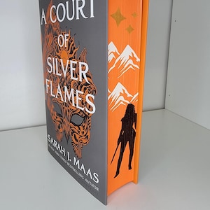 A Court of Silver Flames Sprayed Edge Book, Sarah J Mass, Acotar Series, Stenciled Edges, fore edge painting, Special Edition Books