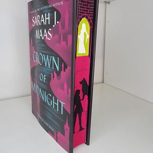 Crown of Midnight by Sarah J Mass sprayed edge book, stenciled edge book, foredge painting, special edition book, TOG, book merch, Acotar
