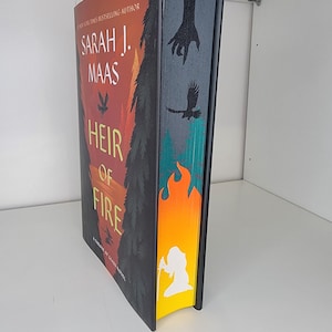 Heir of Fire by Sarah J Mass sprayed edge book, stenciled edge book, foredge painting, special edition book, Throne of Glass, book merch