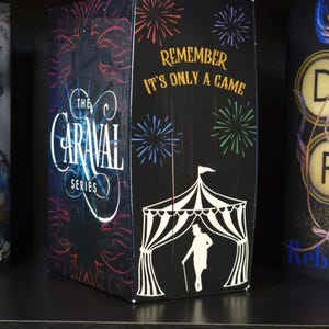 Caraval series by Stephanie Garber sprayed edges book, stenciled edges, special edition books, painted edges, for-edge painting, bookish