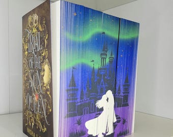 Juego de libros Artefactos de Ouranos con bordes pintados, bordes con plantilla, pintura en el canto, libros de edición especial, decoración literaria, bordes pintados a medida.