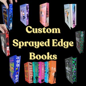 Custom Sprayed Edge Book, Stenciled Edges, fore edge painting, Special Edition Books, Book merch, Bookish, personalized books