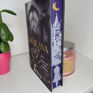 Gothikana by Runyx with sprayed edges book, stenciled edges, painted book edges, special edition book, book merch, custom book