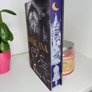 Gothikana by Runyx with sprayed edges book, stenciled edges, painted book edges, special edition book, book merch, custom book