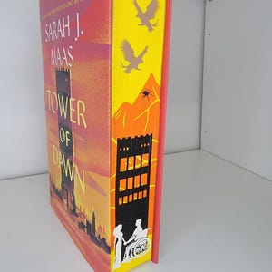 Tower of Dawn by Sarah J Mass sprayed edge book, stenciled edge book, foredge painting, special edition book, TOG, book merch, massaverse