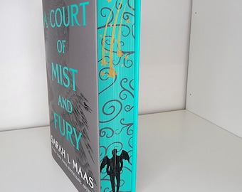 A Court of Mist & Fury Sprayed Edge Book, Sarah J Mass, Acotar Series, Stenciled Edges, fore edge painting, Special Edition Books