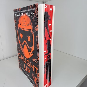Caught Up sprayed edge book, stenciled edges, special edition book, book merch, fore edge painting, dark romance, Bookish Gift, bookshelf