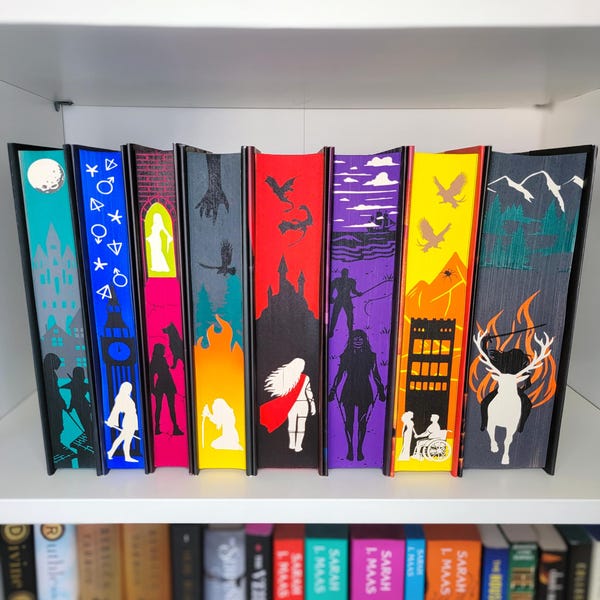 Throne of Glass Series by Sarah J Mass sprayed edge books, special edition books, custom books, bookish decor, book art, gift for her