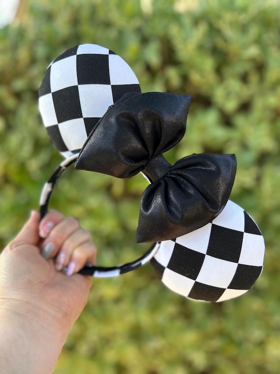 COPY - Black and White Checkered Mouse Ears Checkered Mouse Ears, Mickey Ears, Minnie Ears, Disney Mouse  main image 3