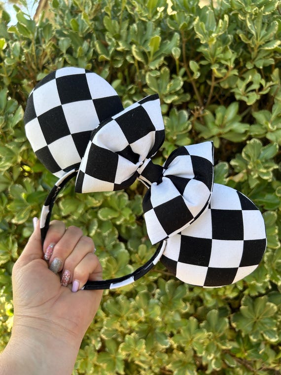 Checkered Ears, Black and White Ears - Etsy display picture 2
