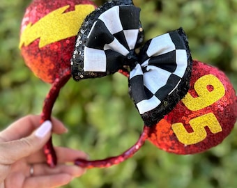 Lightning McQueen Inspired Cars inspired Ears, Race Car Ears, Kachow