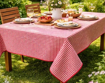 Red Checkered Tablecloth – Gingham / Vichy Style
