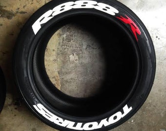Toyo Tires R888R Tire Lettering Tyre Sticker fits to 16"-22" Permanent Tyre Letters Set for 4 tires universal fitment EXPRESS SHIPPING
