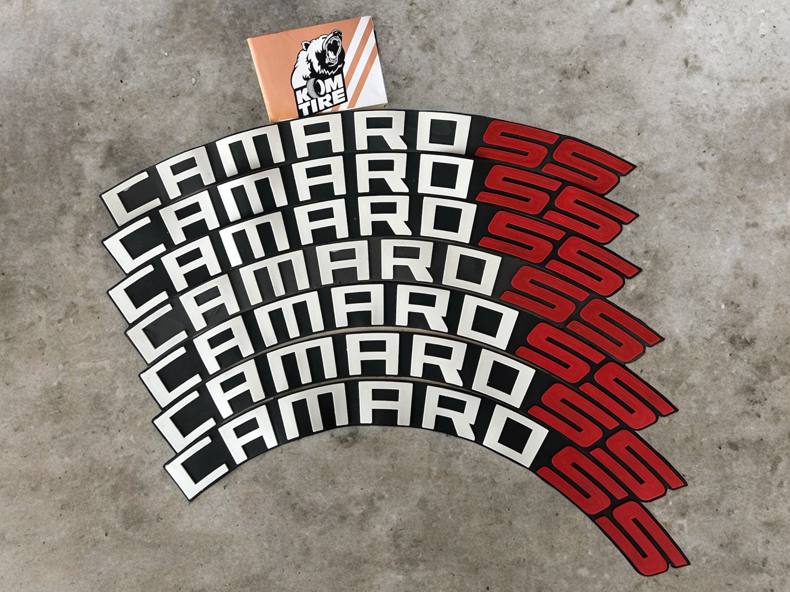 Permanent Tire Lettering Stickers For Camaro RS - XXL 16-22-1.50 - Made In Germany - View #3
