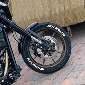 Tire Lettering Michelin White Tyre Sticker fits 16&quot;-22&quot; Permanent Tyre Letters Set for 4 Tires Universal Fitment for Motorcycles