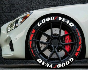 Tire Lettering Good Year Stripe Tyre Sticker fits to 16"-22" Permanent Tyre Letters Set for 4 tires universal fitment EXPRESS SHIPPING