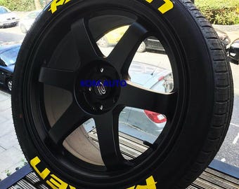 Falken Full Yellow Tire Lettering Tyre Sticker fits to 16"-22" Permanent Tyre Letters Set for 4 tires universal fitment EXPRESS SHIPPING