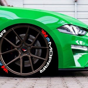 Tire Lettering Mopar Flag Tyre Sticker fits to 16&quot;-22&quot; Permanent Tyre Letters Set for 4 tires universal fitment EXPRESS SHIPPING