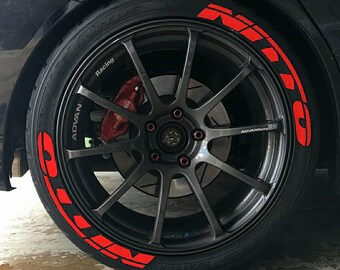 Nitto レッドタイヤレタリングタイヤステッカー 16インチ～22インチに