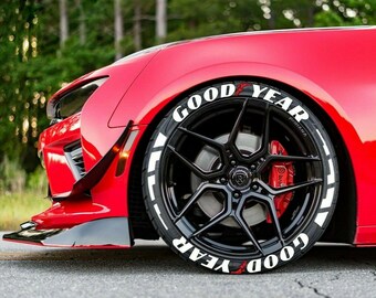 Tire Lettering Good Year Stripe Tyre Sticker fits to 16"-22" Permanent Tyre Letters Set for 4 tires universal fitment EXPRESS SHIPPING