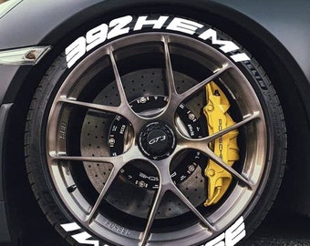 392 Hemi Tire Lettering Tyre Sticker fits to 16"-22" Permanent Tyre Letters Set for 4 tires universal fitment EXPRESS SHIPPING
