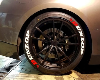 Dunlop Tire Lettering Tyre Sticker fits to 16"-22" Permanent Tyre Letters Set for 4 tires universal fitment EXPRESS SHIPPING