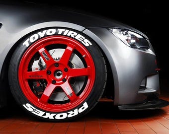 Tire Lettering Toyo Tires Tyre Sticker fits to 16"-22" Permanent Tyre Letters Set for 4 tires universal fitment EXPRESS SHIPPING