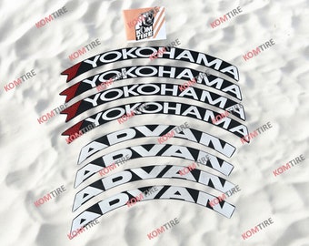 Tire Lettering Yokohama Advan Tyre Sticker fits to 16"-22" Permanent Tyre Letters Set for 4 tires universal fitment EXPRESS SHIPPING