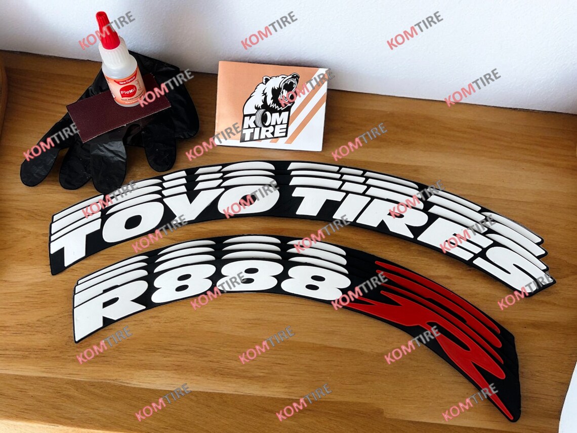 Toyo Tires R888R Tire Lettering Tyre Sticker Fits to 1622 Permanent ...
