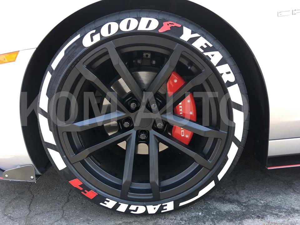 Tire Stickers Goodyear Eagle F1 - Kit Autocollants Pneus 17-18 Pouces Blanc 1.25"