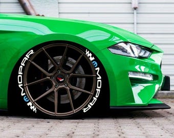 Adhesivo para neumáticos con la bandera de Mopar, apto para neumáticos de 16" a 22", juego de letras permanentes para 4 neumáticos, ajuste universal. ENVÍO EXPRÉS.