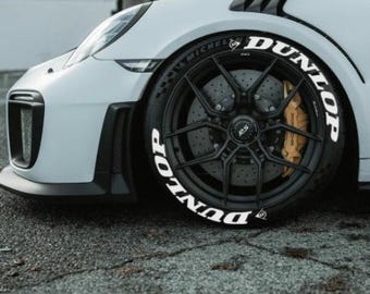 Tire Lettering Dunlop Tyre Sticker fits to 16"-22" Permanent Tyre Letters Set for 4 tires universal fitment EXPRESS SHIPPING