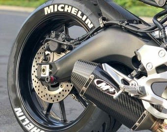 Tire Lettering Michelin White Tyre Sticker fits 16"-22" Permanent Tyre Letters Set for 4 Tires Universal Fitment for Motorcycles