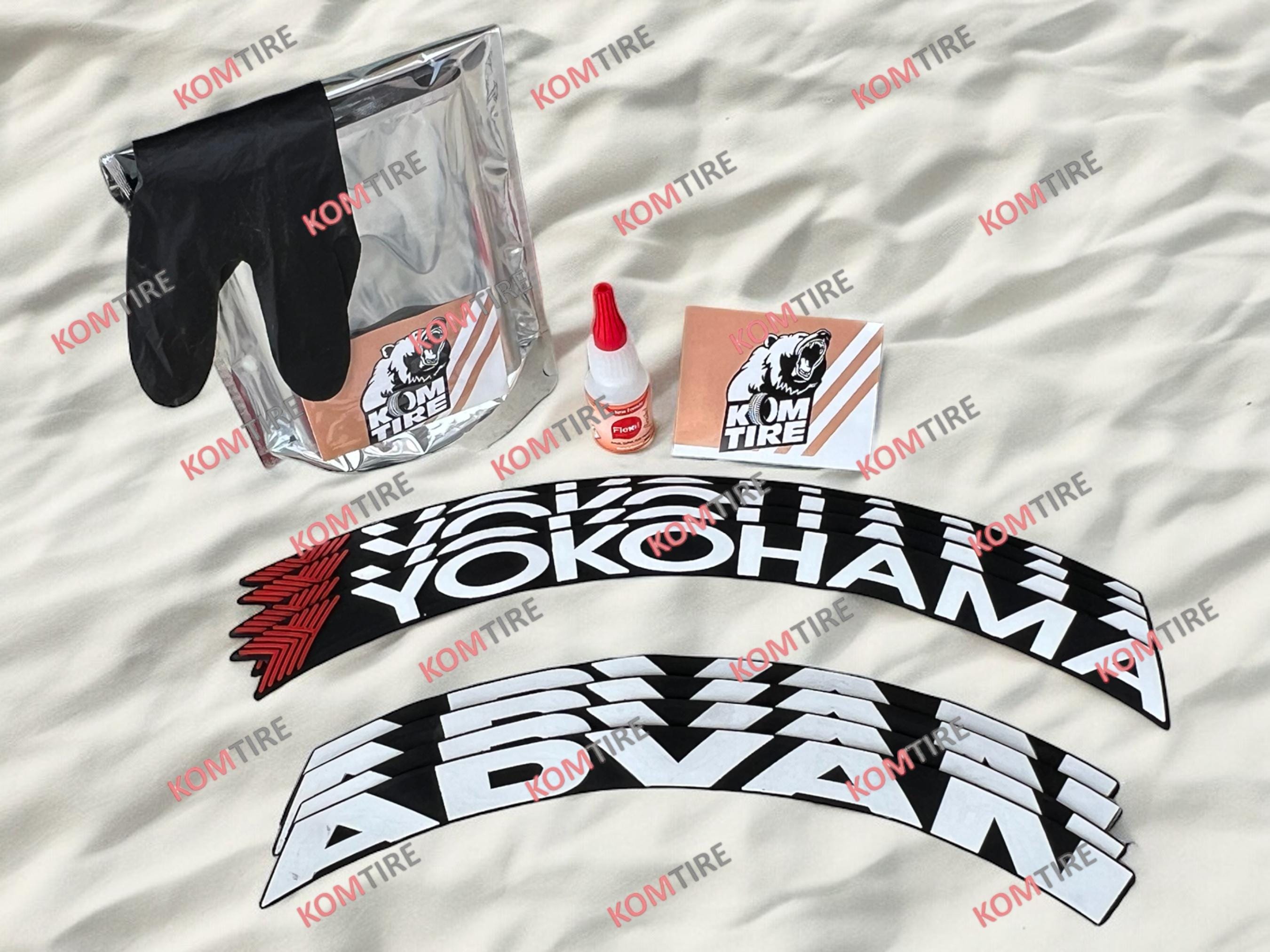 Tire Lettering Yokohama Red Flag Tyre Sticker Fits to 16