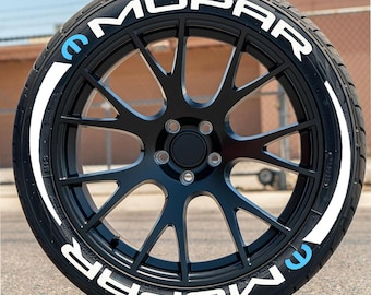 Letras para neumáticos Mopar Stripe, adhesivo para neumáticos de 16" a 22", juego de letras permanentes para 4 neumáticos, ajuste universal. ENVÍO EXPRESS.