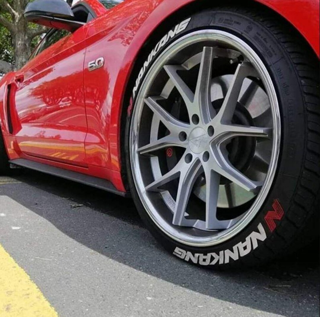 NANKANG Tire Lettering Decal Stickers - 8 Piece Set (Fits 14-24 Inch Rims) Matte Finish