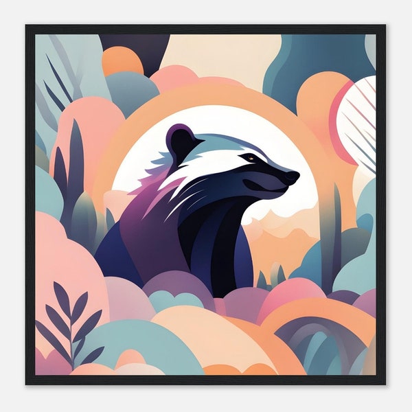 Colours in Harmony Honey Badger Premium Matte Paper Wooden Framed Poster